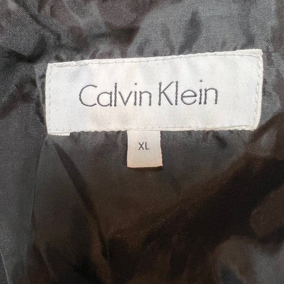 Calvin Klein Puffer Jacket Womens XL Black Down Puffer Faux Fur Lined Hood Parka - Picture 5 of 16